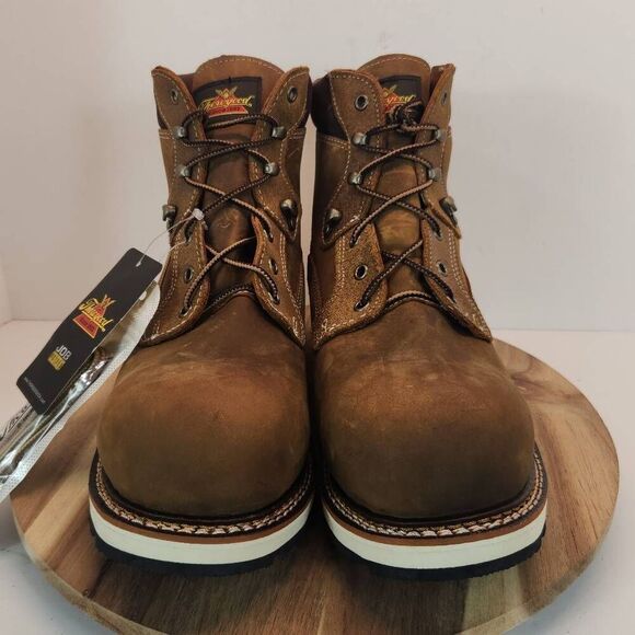 Thorogood Iron River Series Waterproof Safety Toe 6” Crazy Horse Wedge Mens Size - Picture 3 of 11